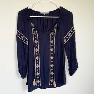 Daniel Rainn navy pheasant top